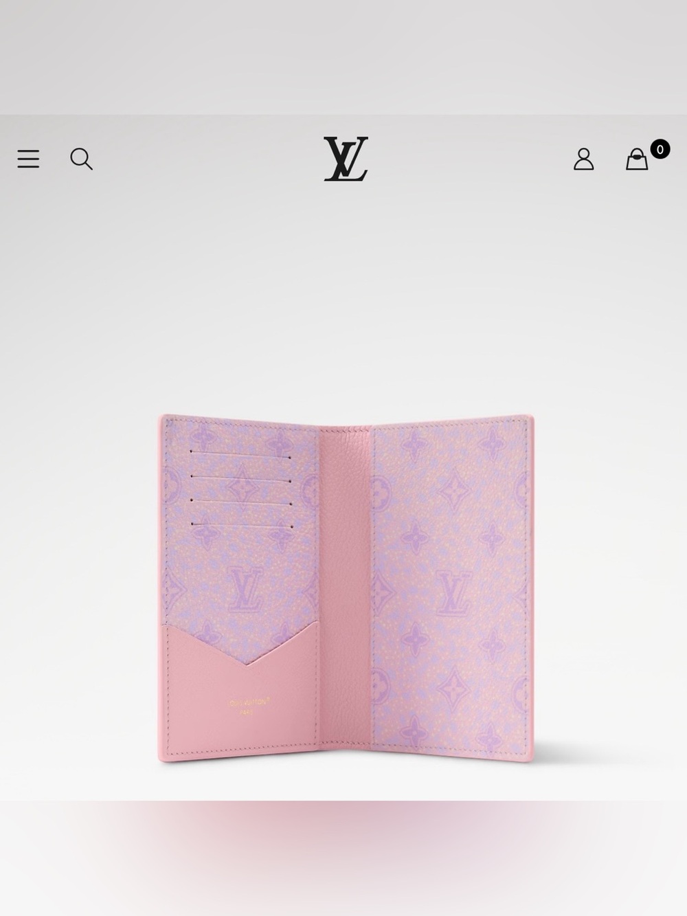 Louis Vuitton Sweet Lavender Monogram Empreinte Passport Cover NWT